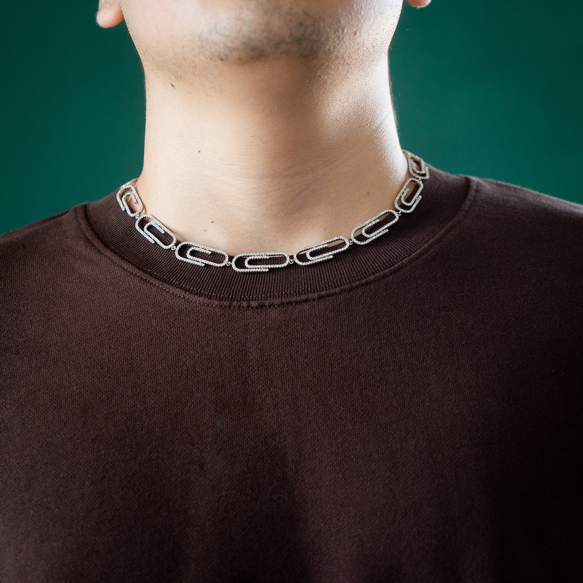 Paper Clip Iced Out Chain