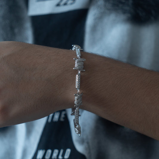 Barbed Wire White Gold Bracelet