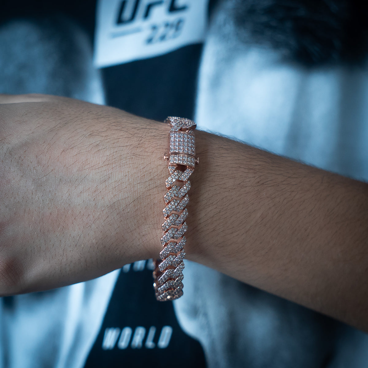 Diamond Prong Bracelet 12mm Rose Gold