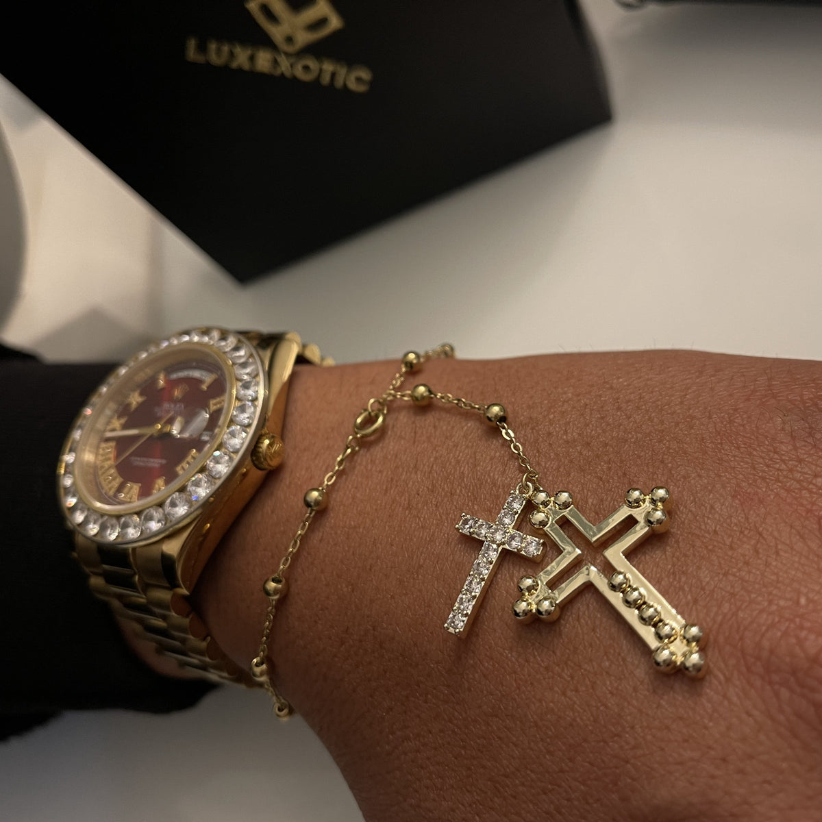 Rosario de Mano Luxury Color Oro