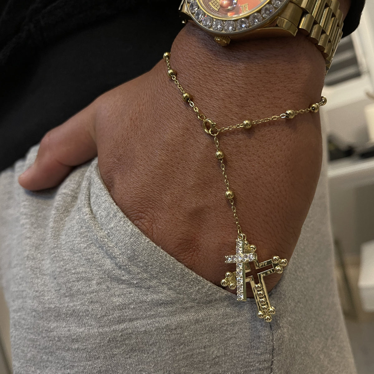 Rosario de Mano Luxury Color Oro