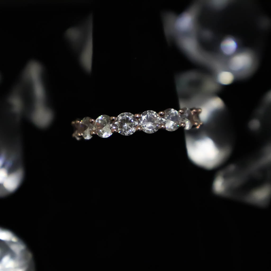 Single Layer Diamond Band Ring Rose Gold