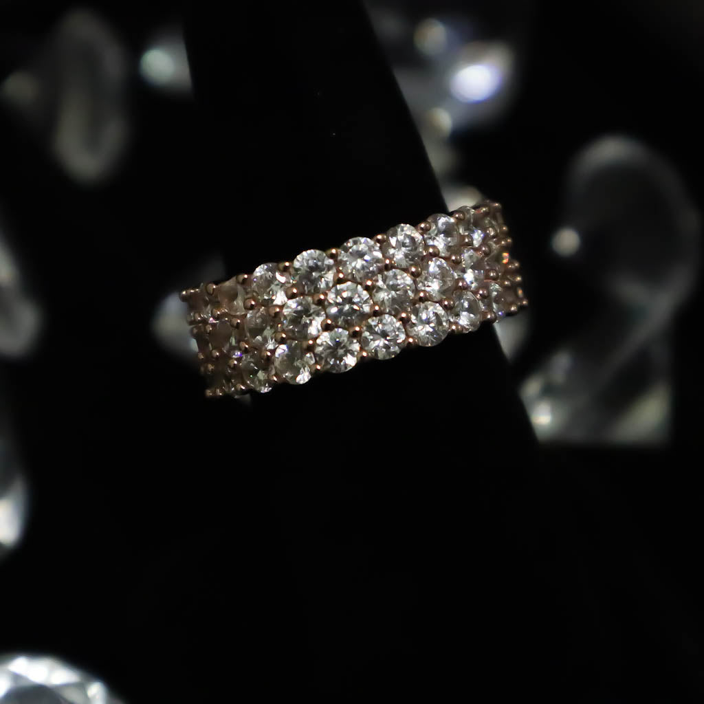3 Layer Diamond Band Ring Rose Gold