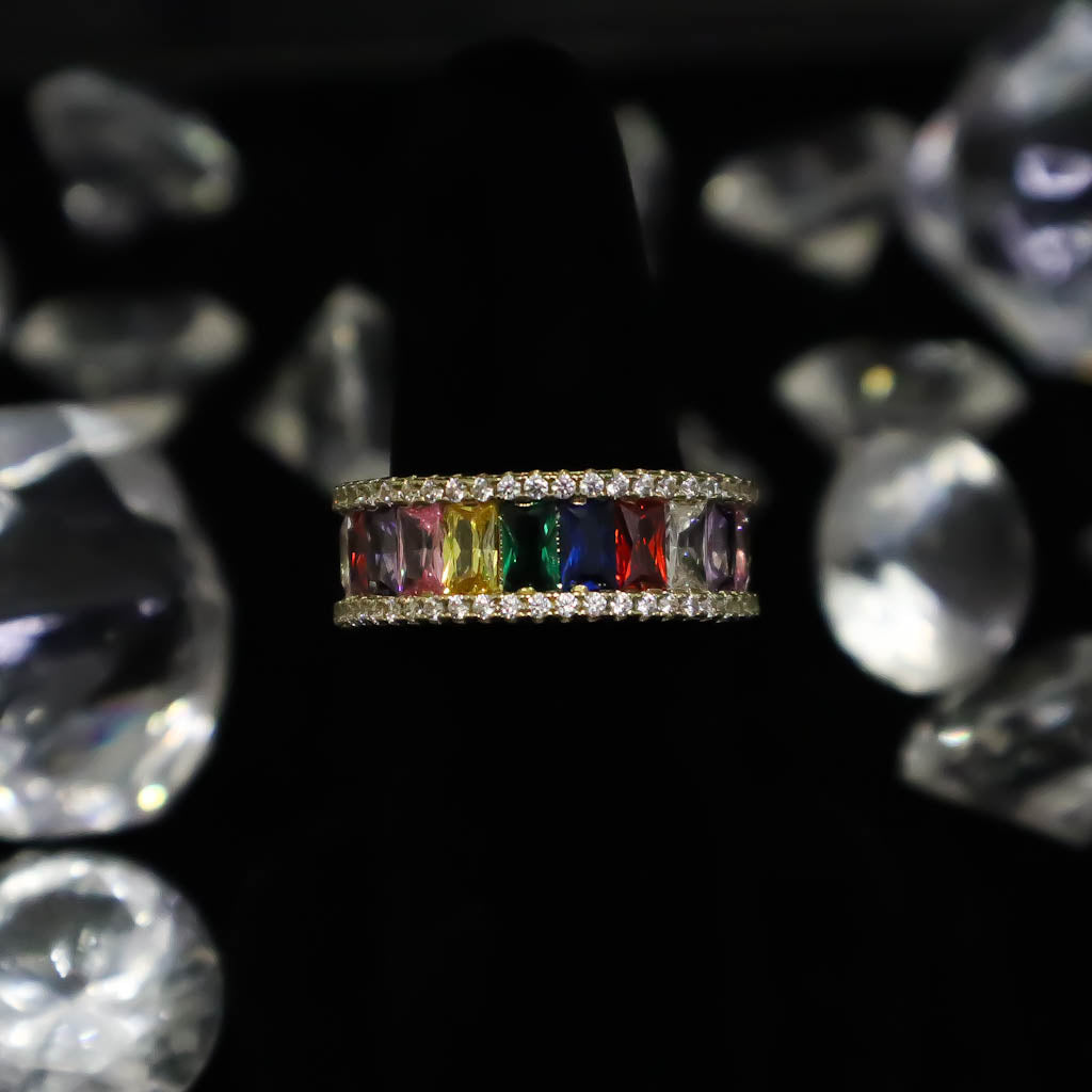 Baguette Diamond and Round Brilliant Band Ring