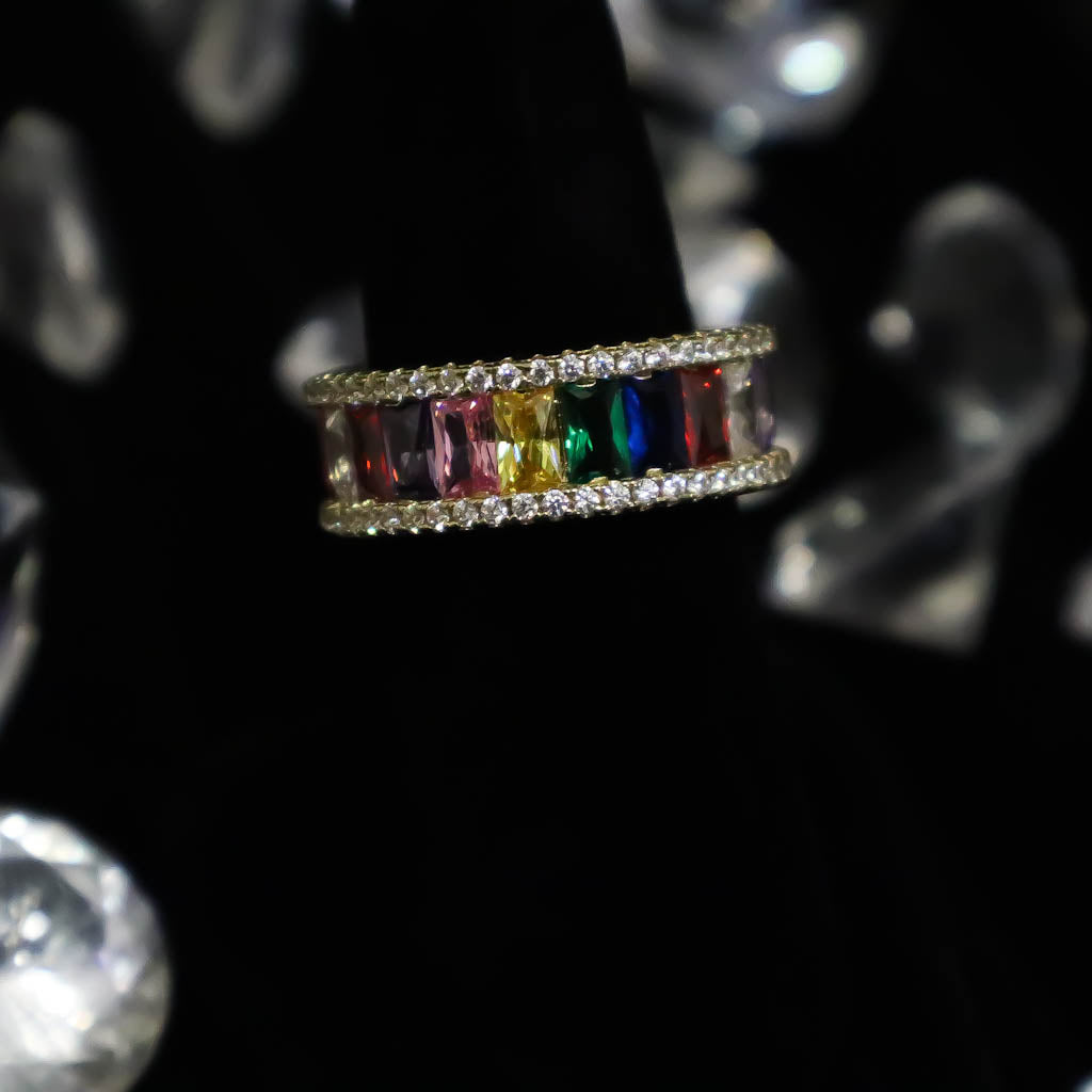 Baguette Diamond and Round Brilliant Band Ring