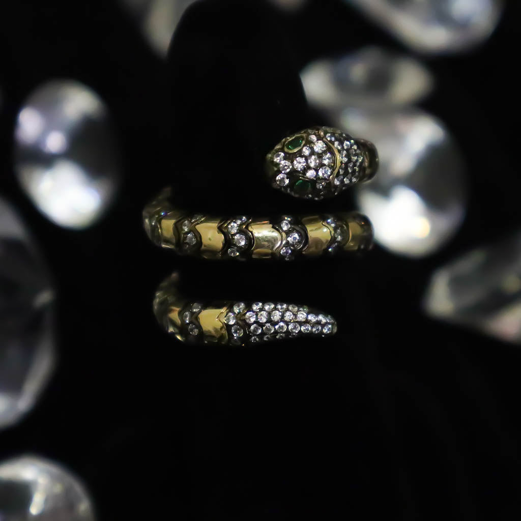Snake Ring Black & Gold
