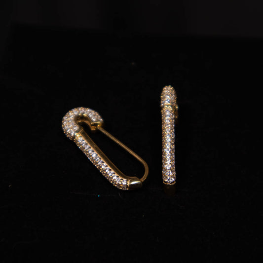 Safety Pin Full Iced Out Gold Color