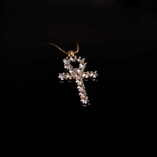 Luxury CZ Diamonds Ankh Cross Pendant