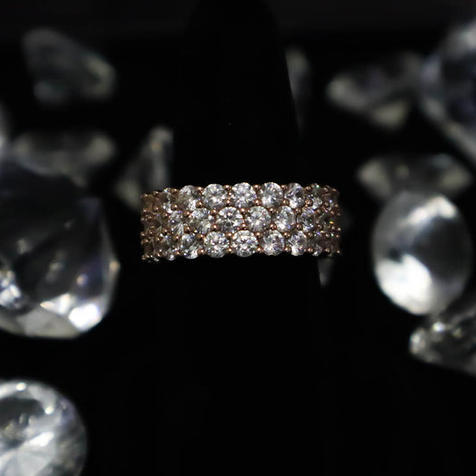 3 Layer Diamond Band Ring Rose Gold